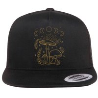 Goblincore Aesthetic Dark Academia Cottagecore Mushroom Flat Bill Trucker Hat