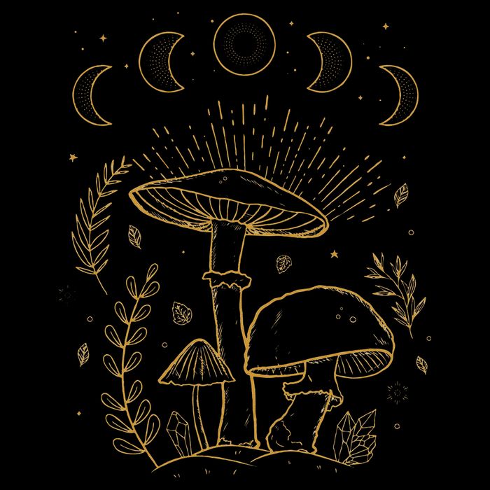 Goblincore Aesthetic Dark Academia Cottagecore Mushroom Flat Bill Trucker Hat