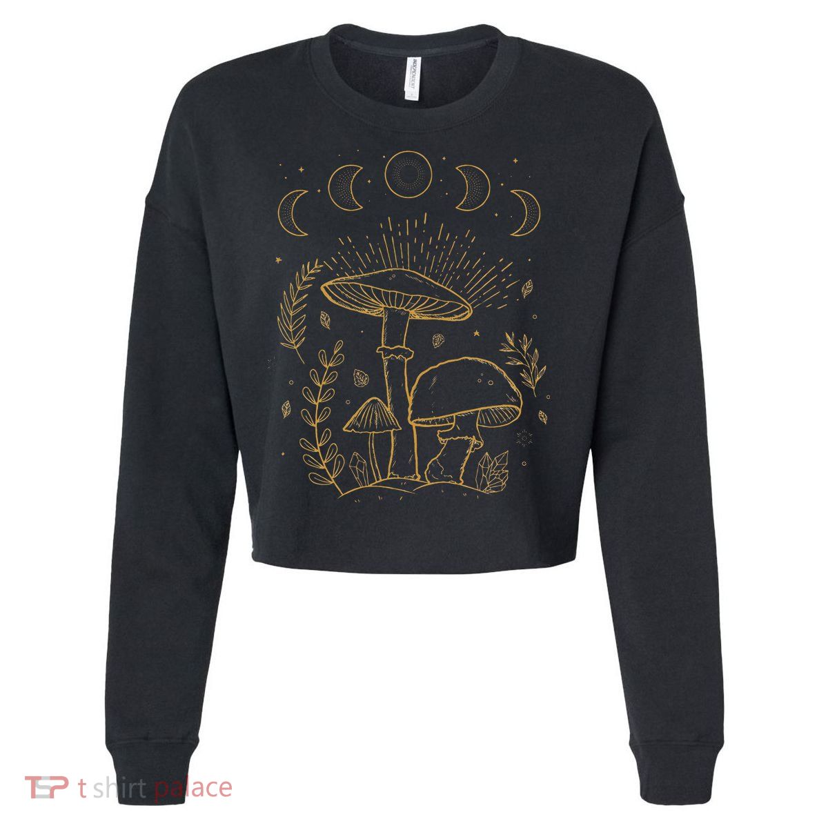 Goblincore Aesthetic Dark Academia Cottagecore Mushroom Cropped Pullover Crew