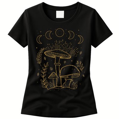 Goblincore Aesthetic Dark Academia Cottagecore Mushroom Womens T-Shirt