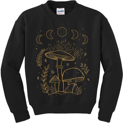 Goblincore Aesthetic Dark Academia Cottagecore Mushroom Kids Sweatshirt
