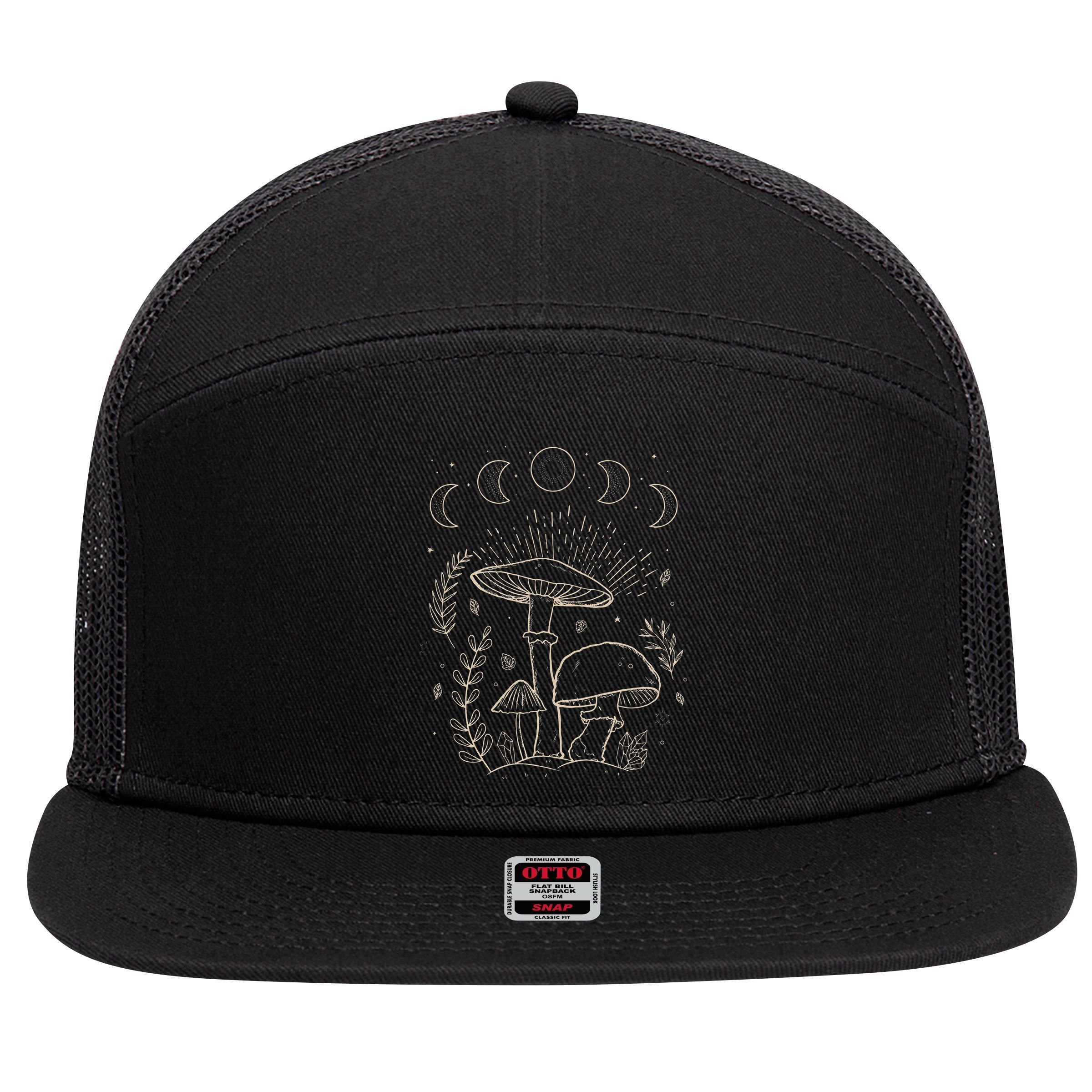 Goblincore Aesthetic Dark Academia Cottagecore Mushroom 7 Panel Mesh Trucker Snapback Hat