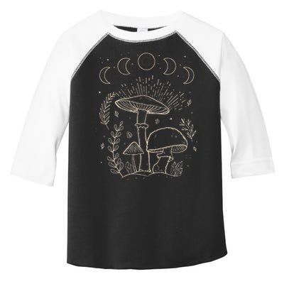 Goblincore Aesthetic Dark Academia Cottagecore Mushroom Toddler Fine Jersey T-Shirt