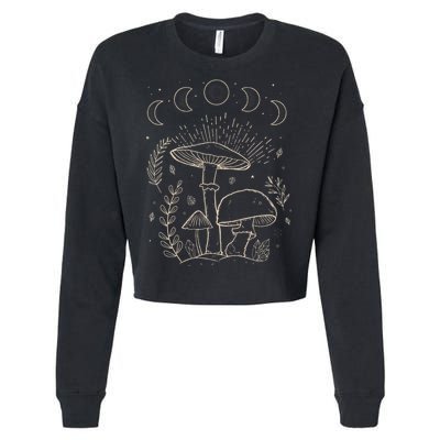 Goblincore Aesthetic Dark Academia Cottagecore Mushroom Cropped Pullover Crew