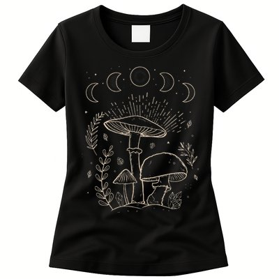 Goblincore Aesthetic Dark Academia Cottagecore Mushroom Womens T-Shirt