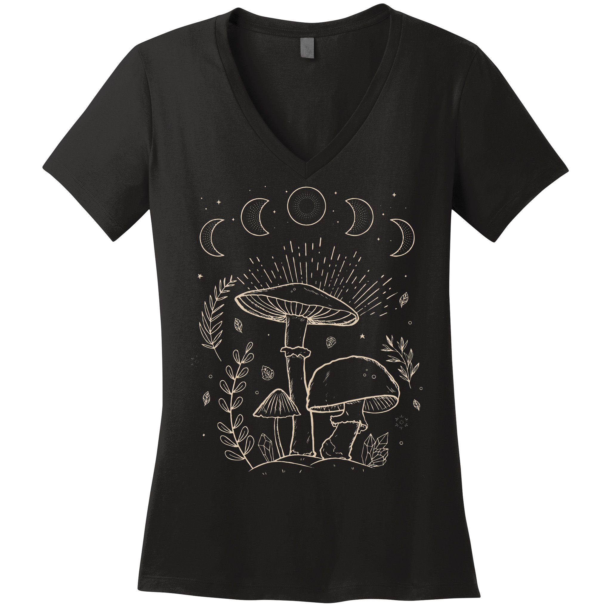 Goblincore Aesthetic Dark Academia Cottagecore Mushroom Women's V-Neck T-Shirt