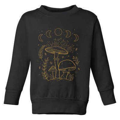 Goblincore Aesthetic Dark Academia Cottagecore Mushroom Toddler Sweatshirt