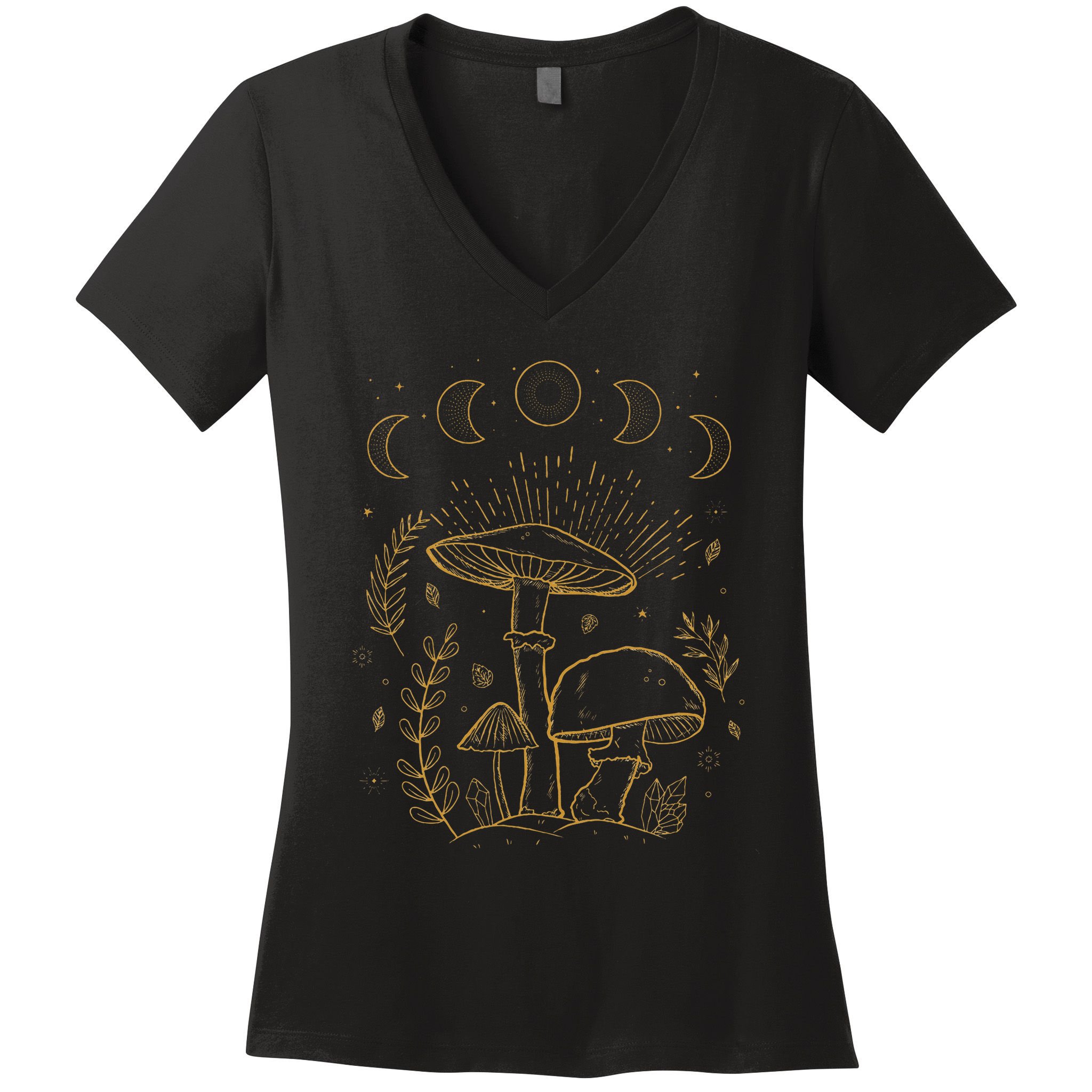 Goblincore Aesthetic Dark Academia Cottagecore Mushroom Women's V-Neck T-Shirt