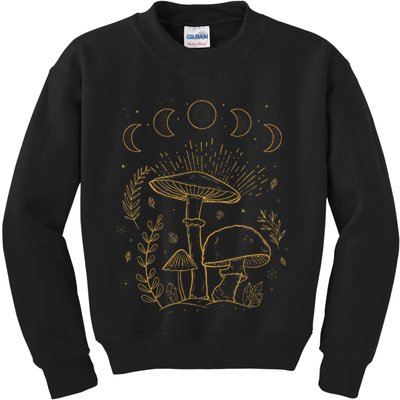 Goblincore Aesthetic Dark Academia Cottagecore Mushroom Kids Sweatshirt