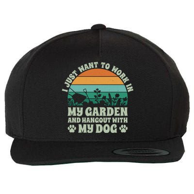 Gardening And Dog Lover Graphic Wool Snapback Cap