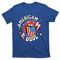 Groovy American Dude 4Th Of July Patriotic Freedom Lip Usa F Gift T-Shirt