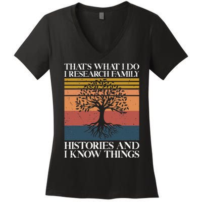 Genealogy Ancestry Dna Genealogist Family Tree Maker Women's V-Neck T-Shirt