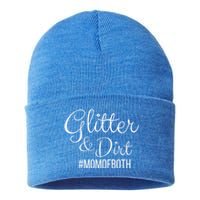 Glitter And Dirt #Momofboth Mother Mom Of Two Parents Gift Sustainable Knit Beanie