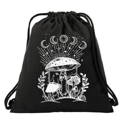 Goblincore Aesthetic Dark Academia Cottagecore Mushroom Drawstring Bag