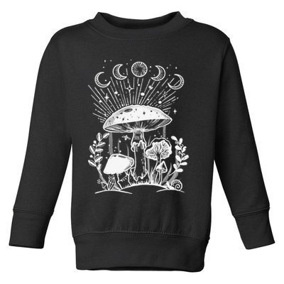 Goblincore Aesthetic Dark Academia Cottagecore Mushroom Toddler Sweatshirt
