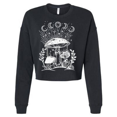 Goblincore Aesthetic Dark Academia Cottagecore Mushroom Cropped Pullover Crew