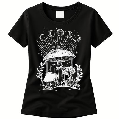 Goblincore Aesthetic Dark Academia Cottagecore Mushroom Womens T-Shirt