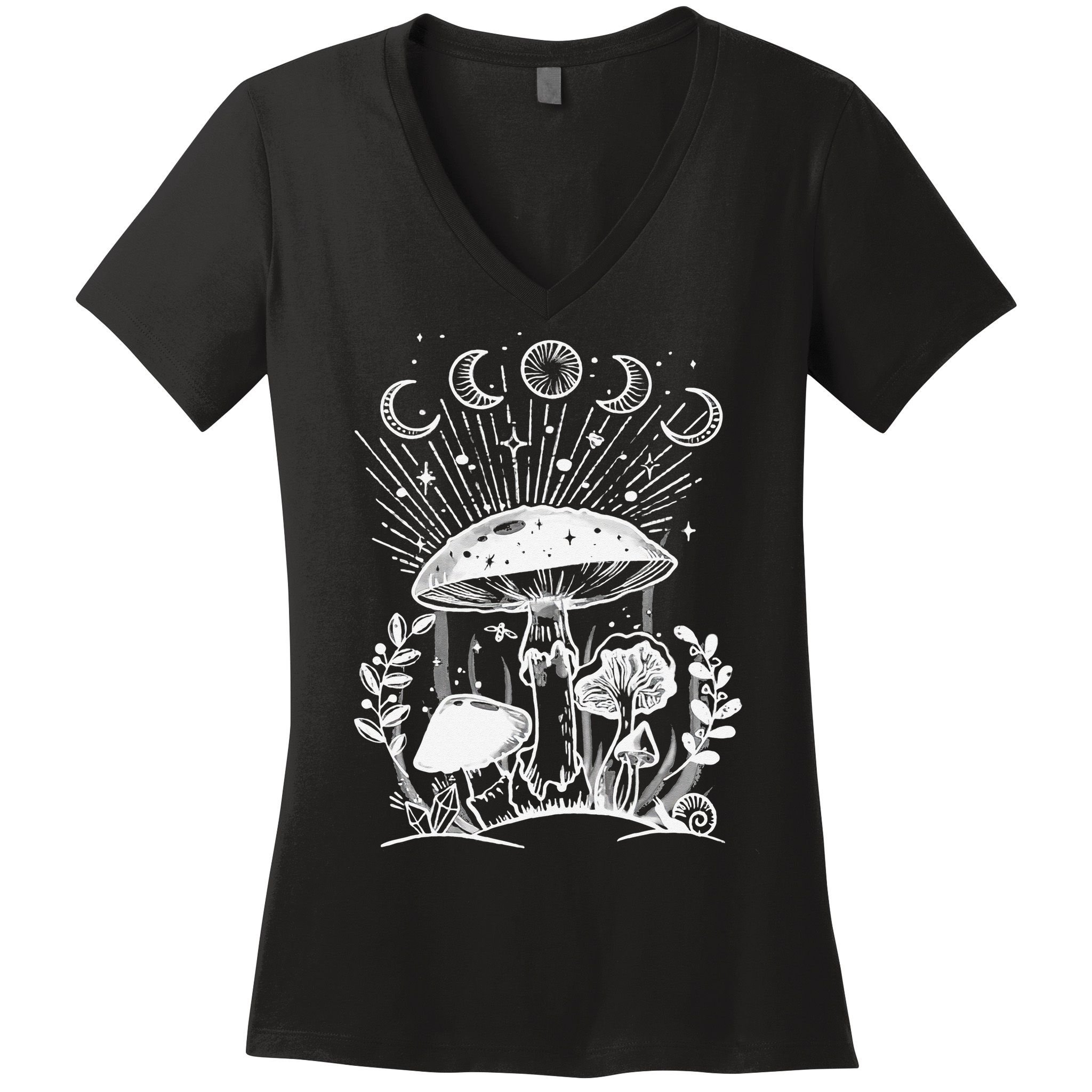 Goblincore Aesthetic Dark Academia Cottagecore Mushroom Women's V-Neck T-Shirt