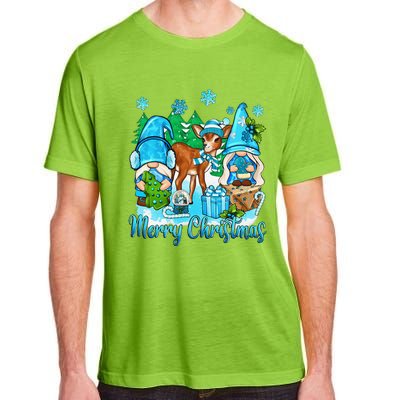 Gnome And Deer Merry Christmas Winter Vibes Cozy Season Adult ChromaSoft Performance T-Shirt