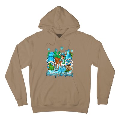 Gnome And Deer Merry Christmas Winter Vibes Cozy Season Hoodie