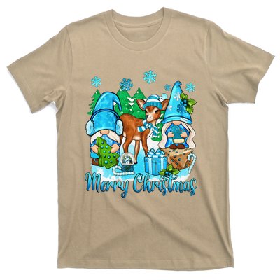 Gnome And Deer Merry Christmas Winter Vibes Cozy Season T-Shirt