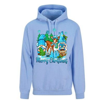 Gnome And Deer Merry Christmas Winter Vibes Cozy Season Unisex Surf Hoodie