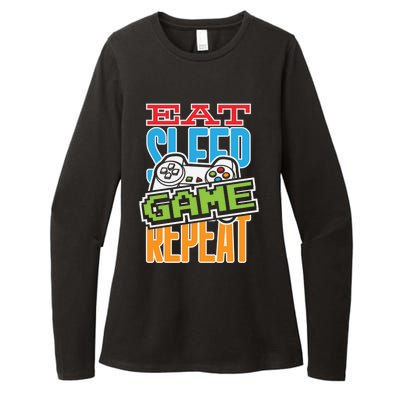 Gamingroom Accessories Eat Sleep Game Repeat Gift Womens CVC Long Sleeve Shirt