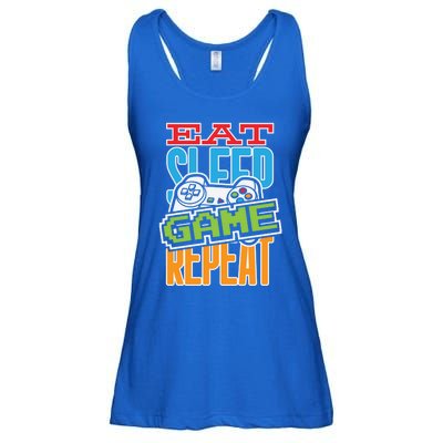 Gamingroom Accessories Eat Sleep Game Repeat Gift Ladies Essential Flowy Tank