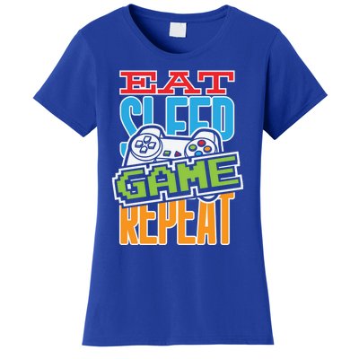 Gamingroom Accessories Eat Sleep Game Repeat Gift Women's T-Shirt