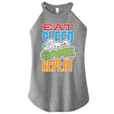 Gamingroom Accessories Eat Sleep Game Repeat Gift Women’s Perfect Tri Rocker Tank