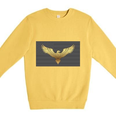 Gold American Eagle On Flag Premium Crewneck Sweatshirt