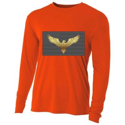 Gold American Eagle On Flag Cooling Performance Long Sleeve Crew