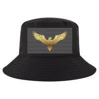 Gold American Eagle On Flag Cool Comfort Performance Bucket Hat