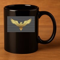 Gold American Eagle On Flag 11oz C Handle Ceramic Mug