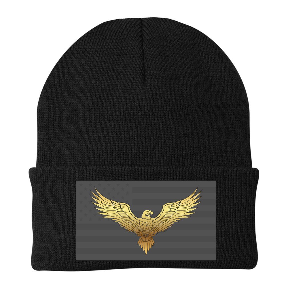 Gold American Eagle On Flag Beanie