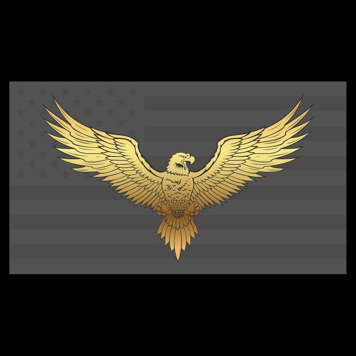 Gold American Eagle On Flag Drawstring Bag