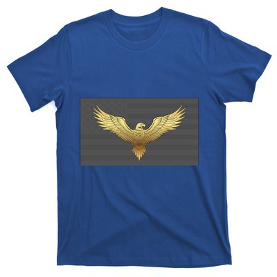 Gold American Eagle On Flag T-Shirt