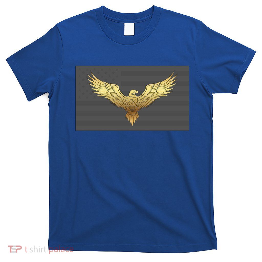 Gold American Eagle On Flag T-Shirt