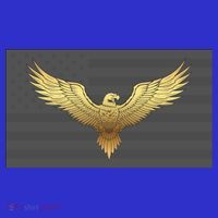 Gold American Eagle On Flag T-Shirt