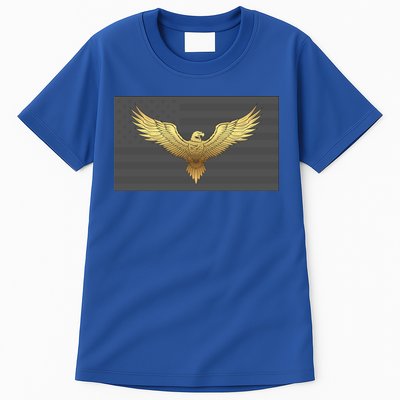 Gold American Eagle On Flag Tall T-Shirt
