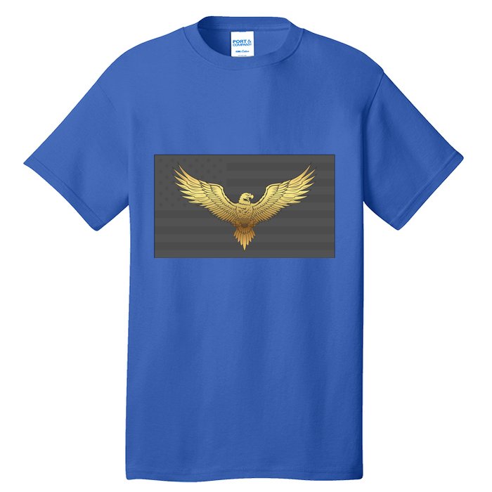 Gold American Eagle On Flag Tall T-Shirt