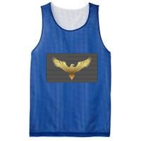 Gold American Eagle On Flag Mesh Reversible Basketball Jersey Tank