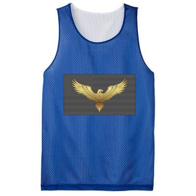 Gold American Eagle On Flag Mesh Reversible Basketball Jersey Tank