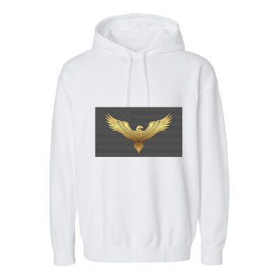 Gold American Eagle On Flag Garment-Dyed Fleece Hoodie