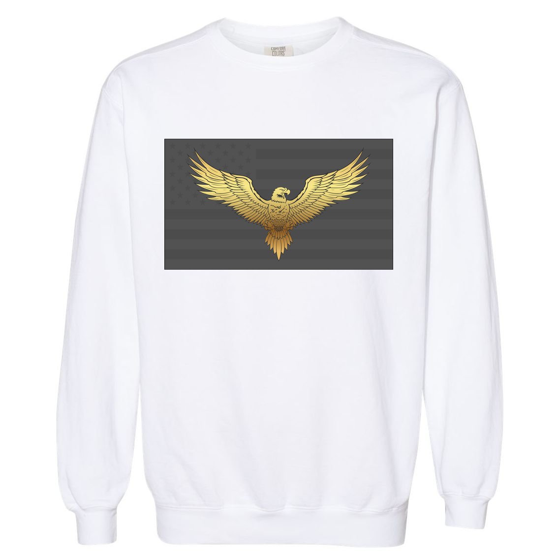 Gold American Eagle On Flag Garment-Dyed Sweatshirt