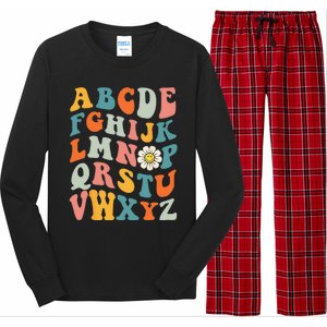 Groovy ABC Elemeno Hi Alphabet Teacher Back To School Long Sleeve Pajama Set