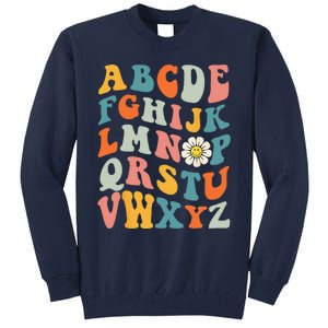 Groovy ABC Elemeno Hi Alphabet Teacher Back To School Tall Sweatshirt