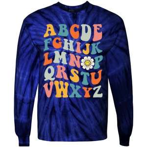 Groovy ABC Elemeno Hi Alphabet Teacher Back To School Tie-Dye Long Sleeve Shirt