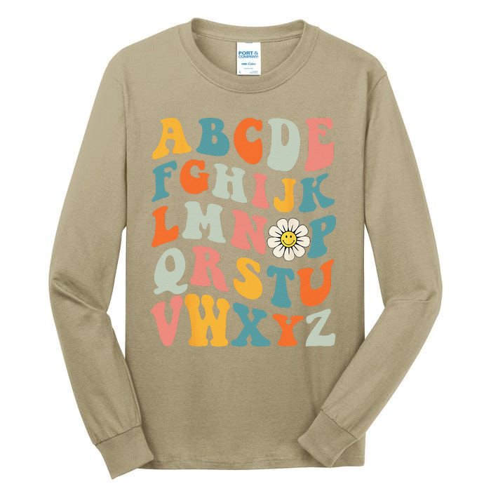 Groovy ABC Elemeno Hi Alphabet Teacher Back To School Tall Long Sleeve T-Shirt