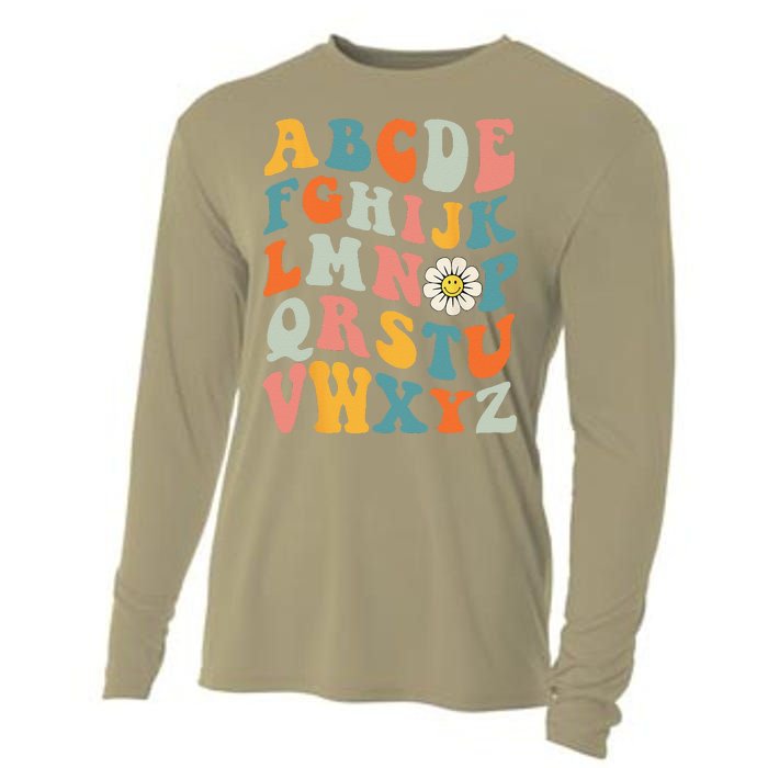 Groovy ABC Elemeno Hi Alphabet Teacher Back To School Cooling Performance Long Sleeve Crew